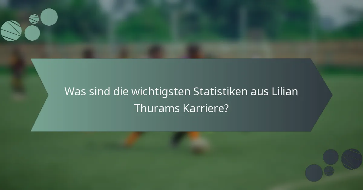 Was sind die wichtigsten Statistiken aus Lilian Thurams Karriere?