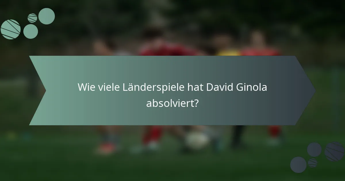 Wie viele Länderspiele hat David Ginola absolviert?